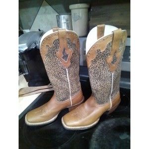 Ariat Ladies Circuit Savanna Leopard Print Square Toe Boots 10035942 Size 8 M